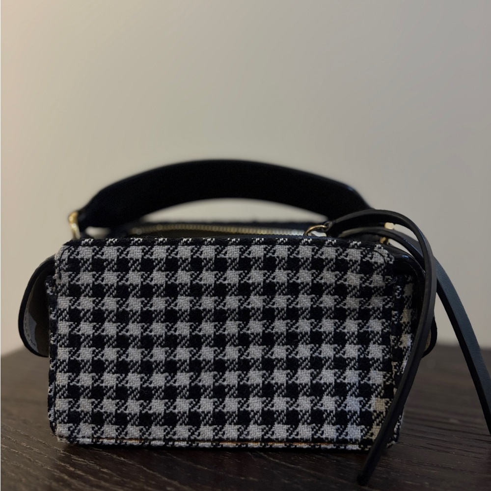 Wandler Black and White Houndstooth Micro Bag